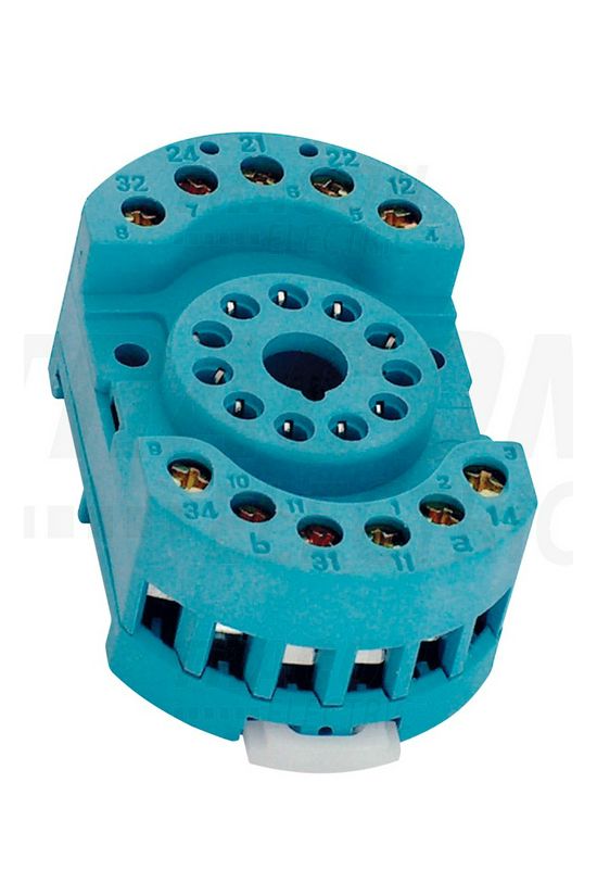 Reléfoglalat RM/RT11-hez csavaros DIN (kalap)sín 35mm 11-tűs TRACON - RS90.23