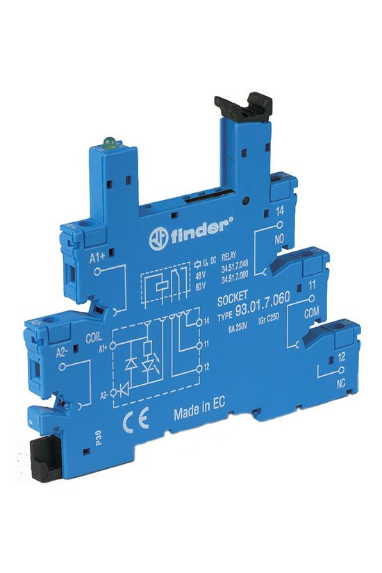 Reléfoglalat SSR csavaros DIN (kalap)sín 35mm 93.01.7.024 FINDER - 93017024