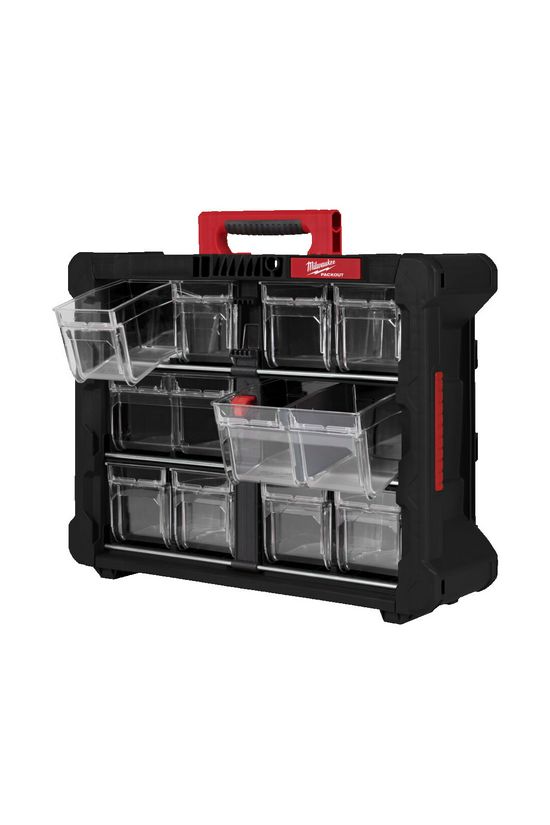 Rendszerező 8+2 kihúzható tárolóval Packout 500mm x 386mm x 170mm Packout Milwaukee - 4932498323