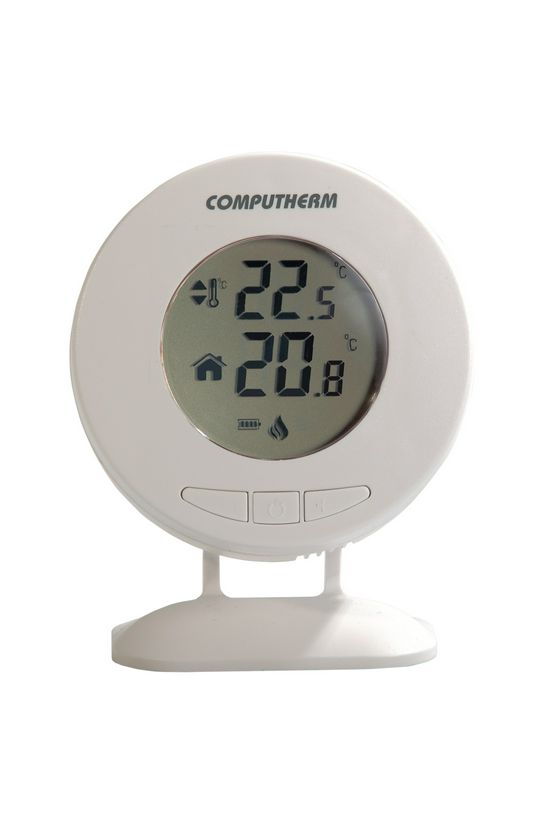 RF szobatermosztát 433MHz elemes LCD programozható komplett 5-30°C 3V falonkívüli-hoz QUANTRAX - T30RF