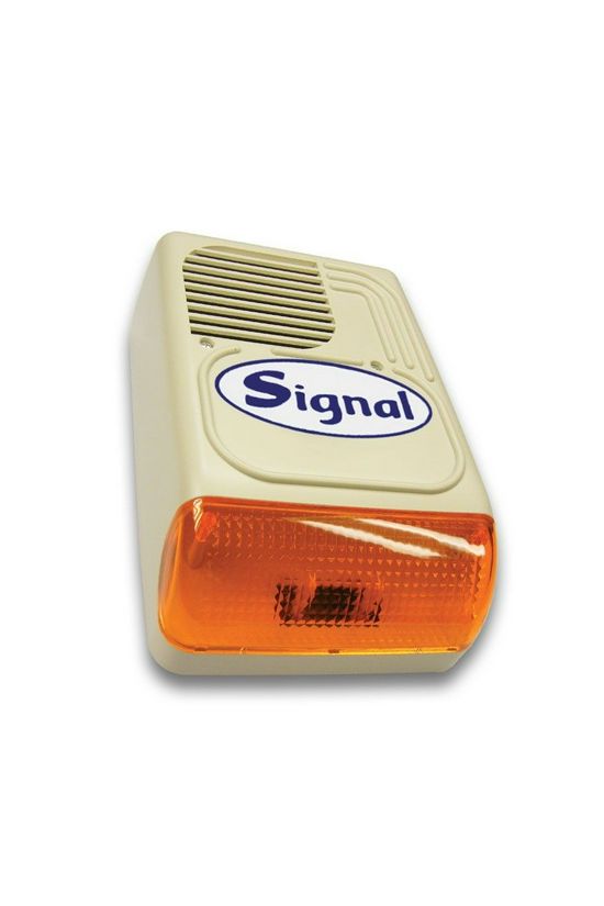 Riasztó hang+fényjelző akkus kültéri 12V DC 115dB villogó hanggenerátor narancs PS-128-1 TRIÓDA - 13HAFE83080