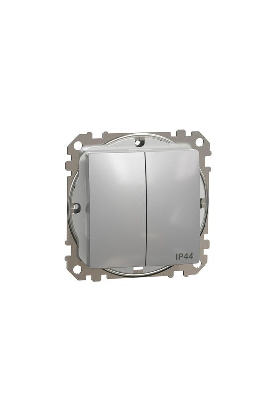 SednaÚj 105 2x1P csillárkapcsoló betét adapterrel alumínium süllyesztett rugós IP44 Schneider - SDD213105