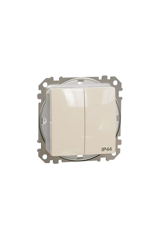 SednaÚj 105 2x1P csillárkapcsoló betét adapterrel bézs süllyesztett rugós IP44 Schneider - SDD212105