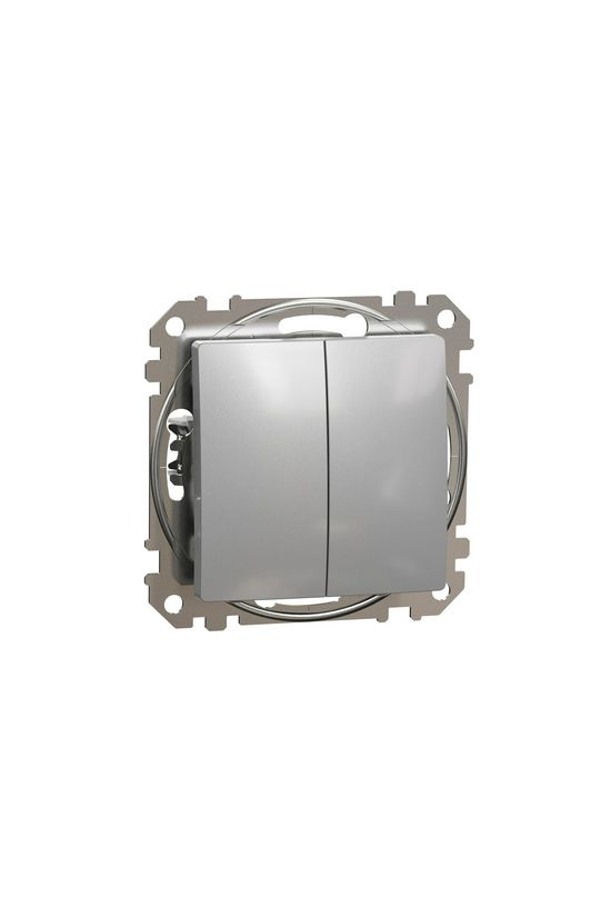 SednaÚj 106+6 kettős váltókapcsoló betét adapterrel alumínium süllyesztett rugós IP20 Schneider - SDD113108