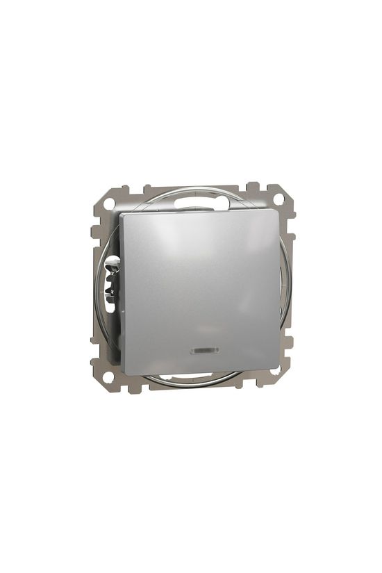 SednaÚj 106 váltókapcsoló +jelzőfény betét adapterrel alumínium süllyesztett rugós IP20 Schneider - SDD113106L