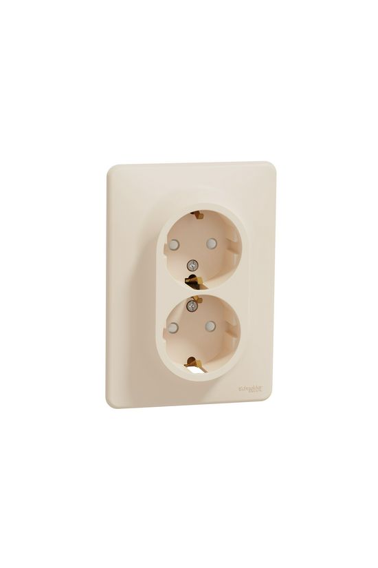 SednaÚj 162/2 dugalj földelt gyerekzárral bézs IP20 süllyesztett csavaros Schneider - SDD312221