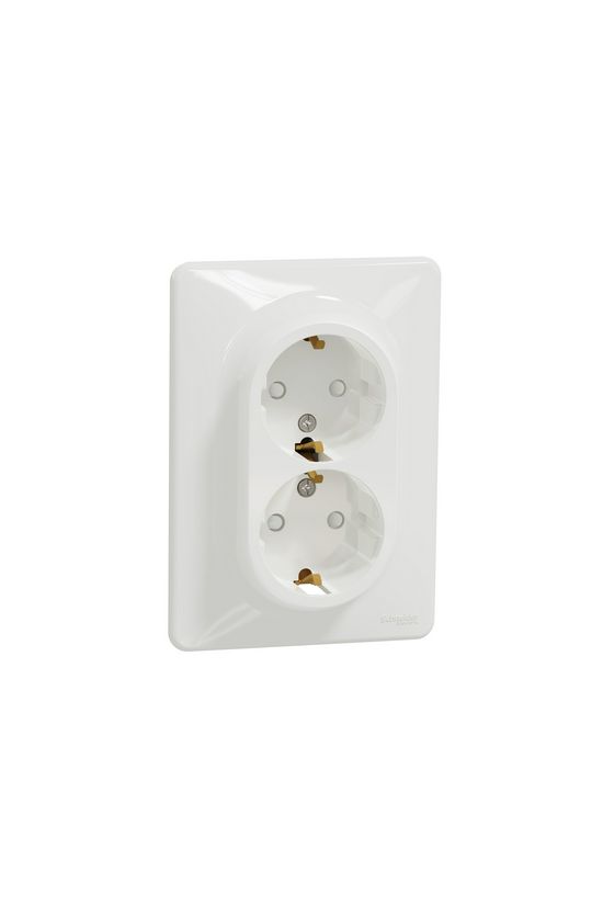 SednaÚj 162/2 dugalj földelt gyerekzárral fehér IP20 süllyesztett csavaros Schneider - SDD311221