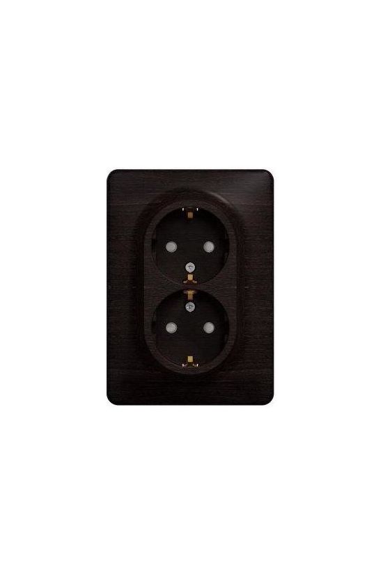 SednaÚj 162/2 dugalj wenge földelt gyerekzárral IP20 süllyesztett csavaros Schneider - SDD381221