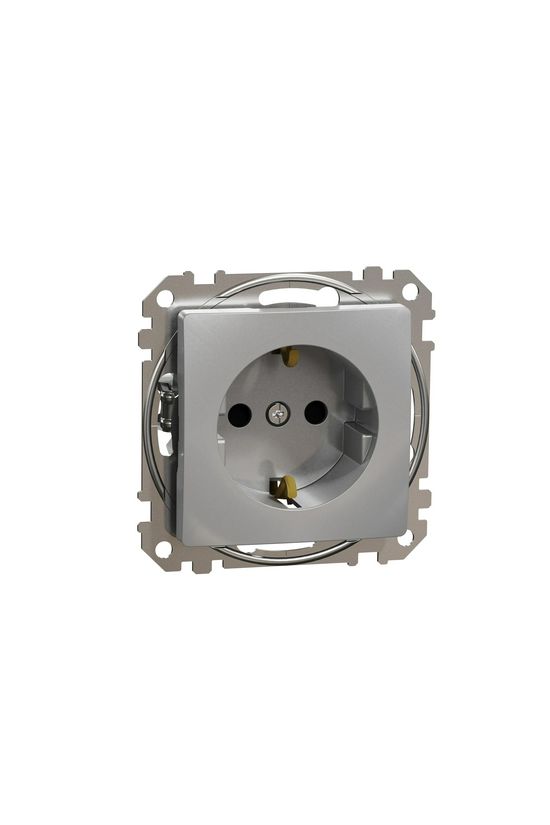 SednaÚj 162 dugalj földelt gyerekzárral alumínium IP20 süllyesztett csavaros Schneider - SDD113021