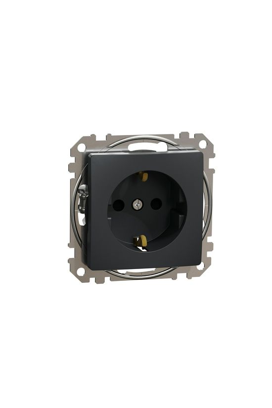 SednaÚj 162 dugalj földelt gyerekzárral antracit IP20 süllyesztett csavaros Schneider - SDD114021