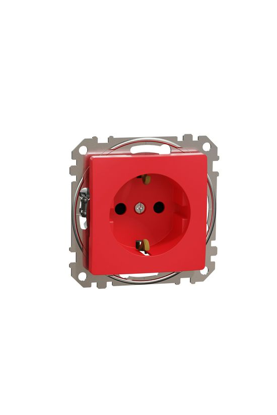 SednaÚj 162 dugalj földelt gyerekzárral piros IP20 süllyesztett csavaros Schneider - SDD115021