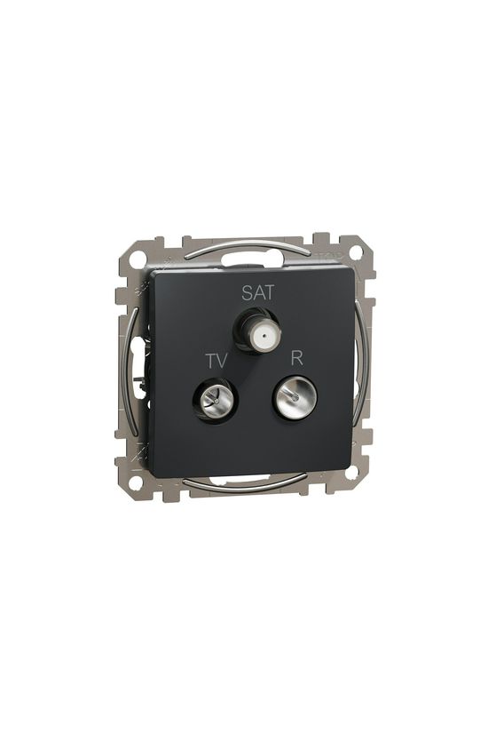 SednaÚj antenna aljzat betét közp. fedéllel TV-R-SAT koax átmenő 7dB műanyag antracit Schneider - SDD114484