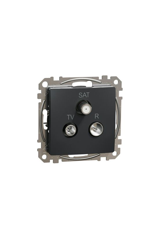 SednaÚj antenna aljzat betét közp. fedéllel TV-R-SAT koax végzáró 4dB műanyag antracit Schneider - SDD114481