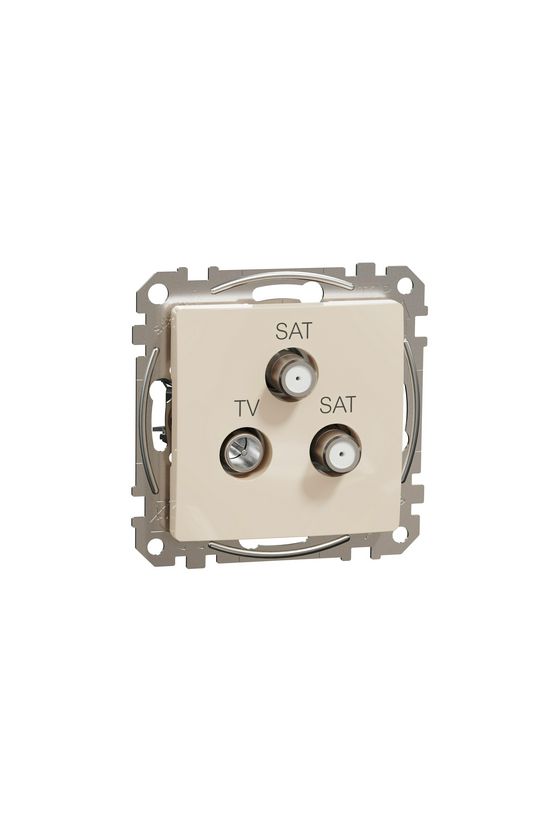 SednaÚj antenna aljzat betét közp. fedéllel TV-SAT-SAT koax végzáró 4dB műanyag bézs Schneider - SDD112481S