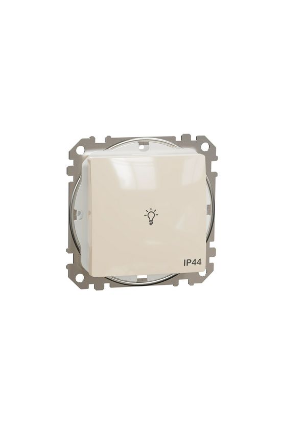 SednaÚj N101 nyomó betét közp. fedéllel 1- nyomógomb bézs lámpa IP44 jelzőfény műanyag Schneider - SDD212132