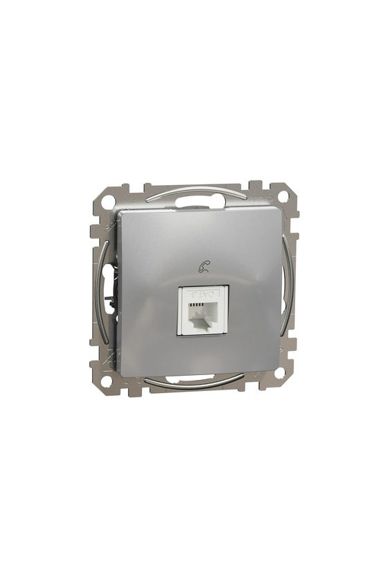 SednaÚj telefon csatlakozó betét közp. fedéllel RJ11 műanyag alumínium Schneider - SDD113491