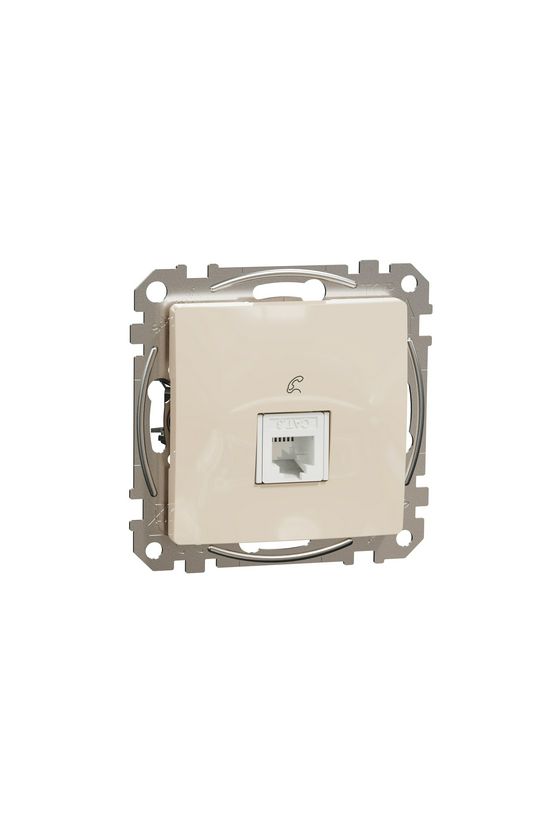 SednaÚj telefon csatlakozó betét közp. fedéllel RJ11 műanyag bézs címketartó nélkül Schneider - SDD112491