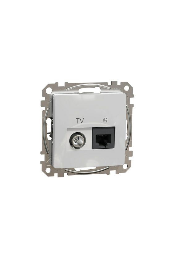SednaÚj TV 1xKoax 1xRJ45 lakkozott matt alumínium csavaros Cat6 Schneider - SDD113469T