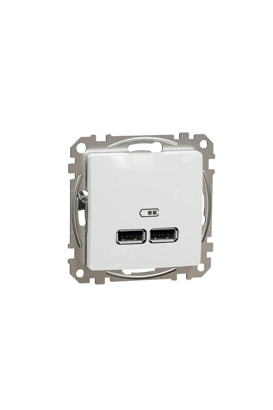 SednaÚj USB töltőaljzat A+A 2-ki 2400mA-max. 5V süllyesztett fehér Schneider - SDD111401
