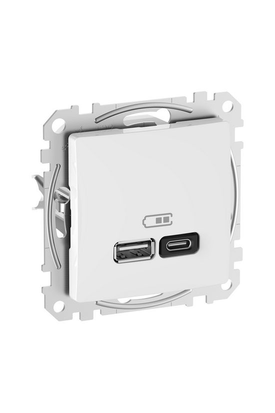 SednaÚj USB töltőaljzat A+C 2-ki 45W 3000mA/ 5V süllyesztett fehér IP20 Schneider - SDD111404