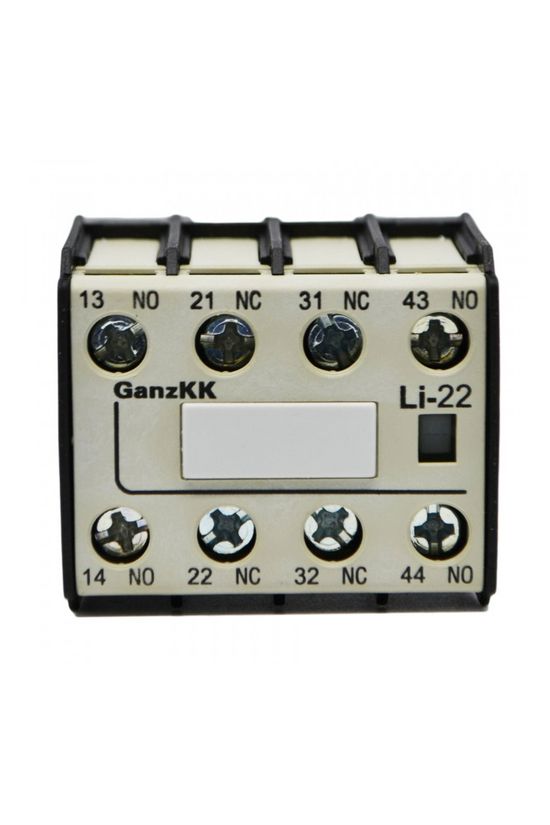 Segédérintkező blokk DIL-K15...18-hoz 2v 2z 2ny 6A/AC15/230V rádugható csavaros LI-22 Ganz KK - 202-4526-001