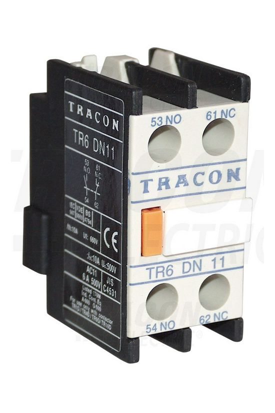 Segédérintkező blokk TR1D/F/E-hez előlapra 2z 2v 2A/AC15/230V csavaros TRACON - TR6DN20