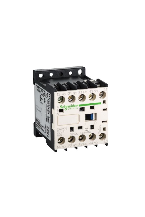 Segédkontaktor (s.kapcsoló) 10A/400V 2-z 2-ny 400VAC kalapsín/csavaros TeSys CA2-KN Schneider - CA2KN22V7