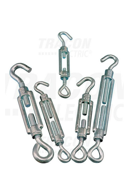 Sodronyfeszítő horog-szem M10 1.2kNtörési terhelés acél galván/elektrolit horganyzott TRACON - FSH870