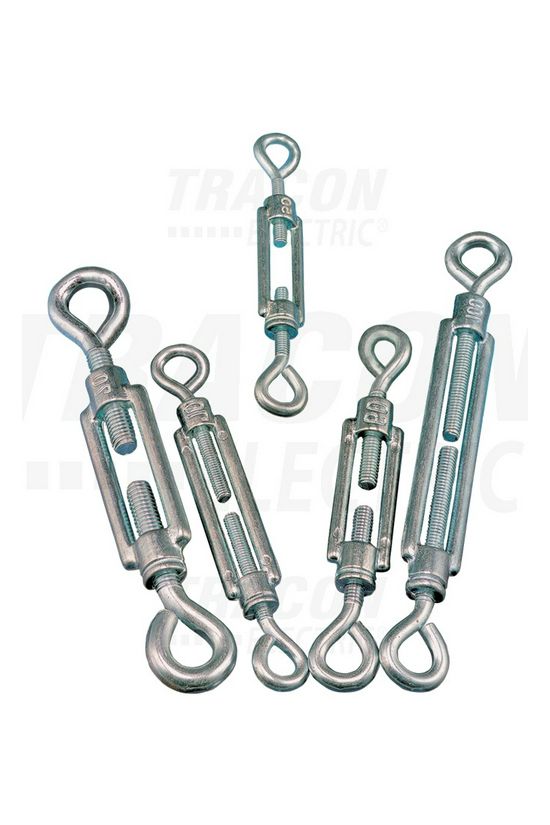 Sodronyfeszítő szem-szem M12 4.45kNtörési terhelés acél galván/elektrolit horganyzott TRACON - FSS12130