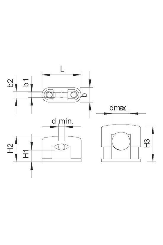 SOM műanyag bilincs 1-kábel/cső teli műanyag 3082 LGR OBO-BETTERMANN - 2124343