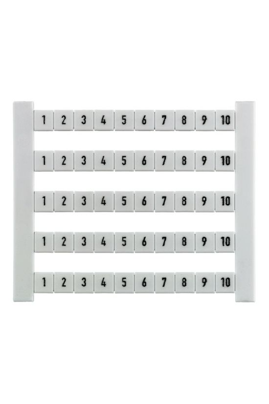 Sorkapocsjelölő lap 1-10 vízszintes fehér 5mm-modultáv DEK 5 FWZ 1-10 Weidmüller - 0523060001