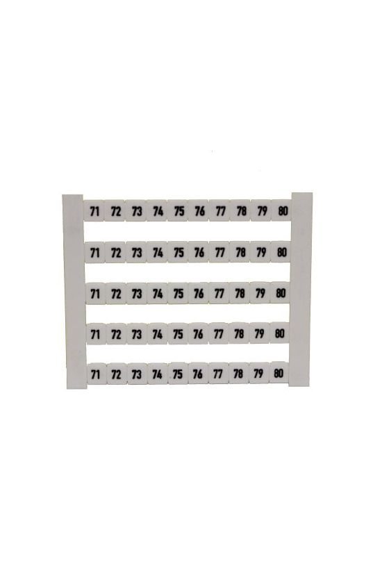 Sorkapocsjelölő lap 71-80 vízszintes fehér 5mm-modultáv DEK 5 FWZ 71-80 Weidmüller - 0523060071