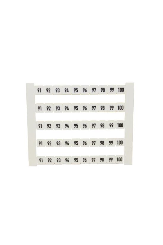 Sorkapocsjelölő lap 91-100 vízszintes fehér 5mm-modultáv DEK 5 FWZ 91-100 Weidmüller - 0523060091