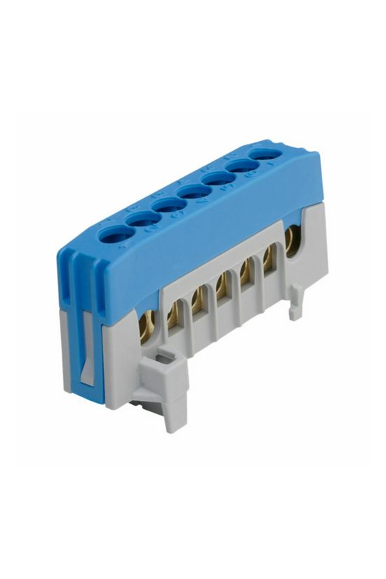 Sorkapocssín 63A kék érintésvédett 1P csavaros 7csatl./16mm2 kalapsínre N7-F2 Pollmann - 2020266