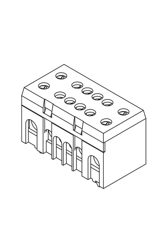 Sorkapocssín 63A kék érintésvédett 1P csavaros 8csatl./16mm2 4csatl./25mm2 N8+4 Pollmann - 2020239