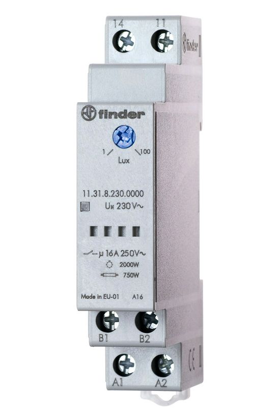 Sorolható alkonykapcsoló érzékelővel 230V 50-60Hz 1-100lx 2000W/izzó 1M 11.31.8.230.0000 FINDER - 113182300000