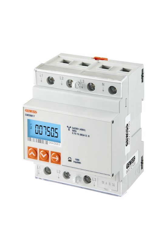 Sorolható fogyasztásmérő 3F LCD Modbus 80A direkt 230V 400V/ B-osztály 4M JOINON GEWISS - GWD6817