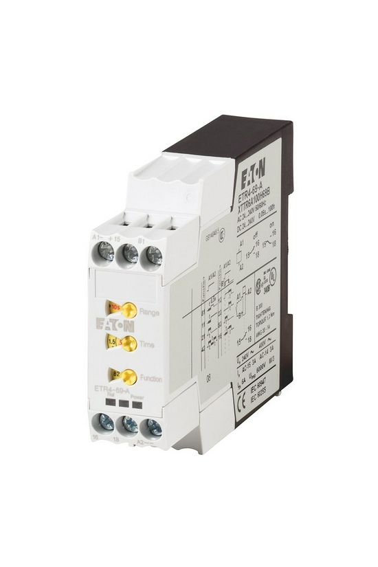 Sorolható időrelé 9-funkciós 0,05s-100h 24-240V50Hz 3A 24-240VDC ETR4-69-A EATON - 031891