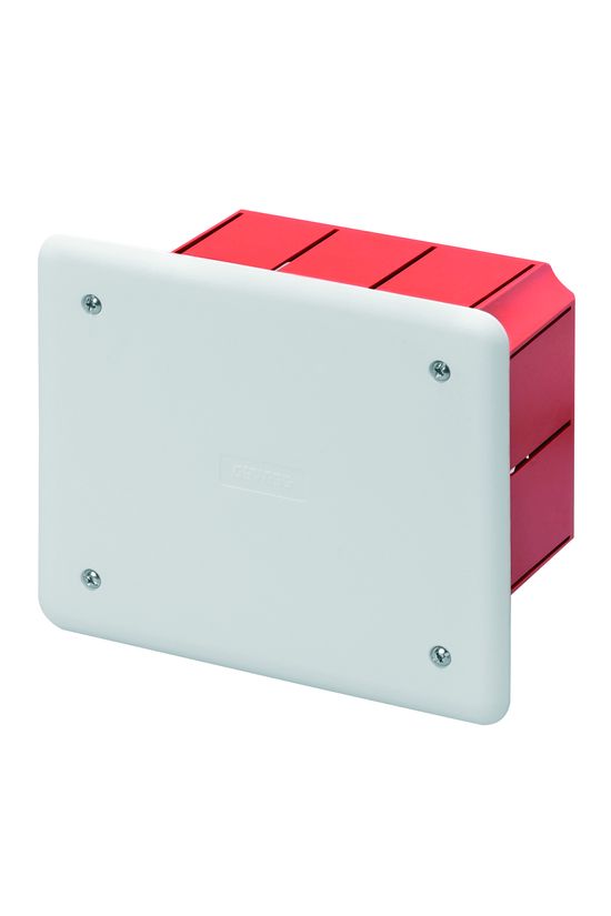 Süllyesztett kötő-/szerelvénydoboz DIN-sínnel téglalap 118mm x 96mm x műanyag piros 48PT GEWISS - GW48003