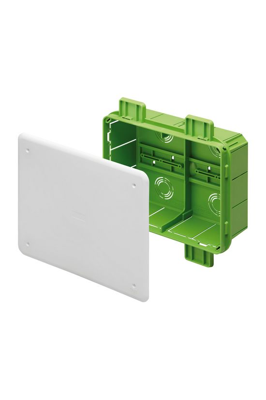 Süllyesztett kötő-/szerelvénydoboz DIN-sínnel téglalap 480mm x 160mm x műanyag zöld 48PT GEWISS - GW48009PM
