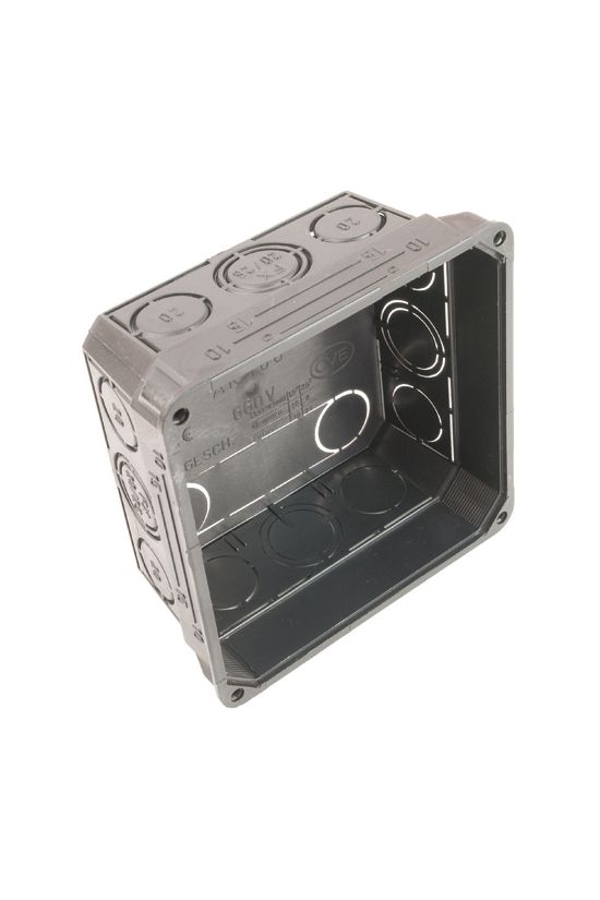 Süllyesztett kötődoboz (MÜDK) négyzetes 150mm 150mm x fekete műanyag AKU150 Dietzel - 020926