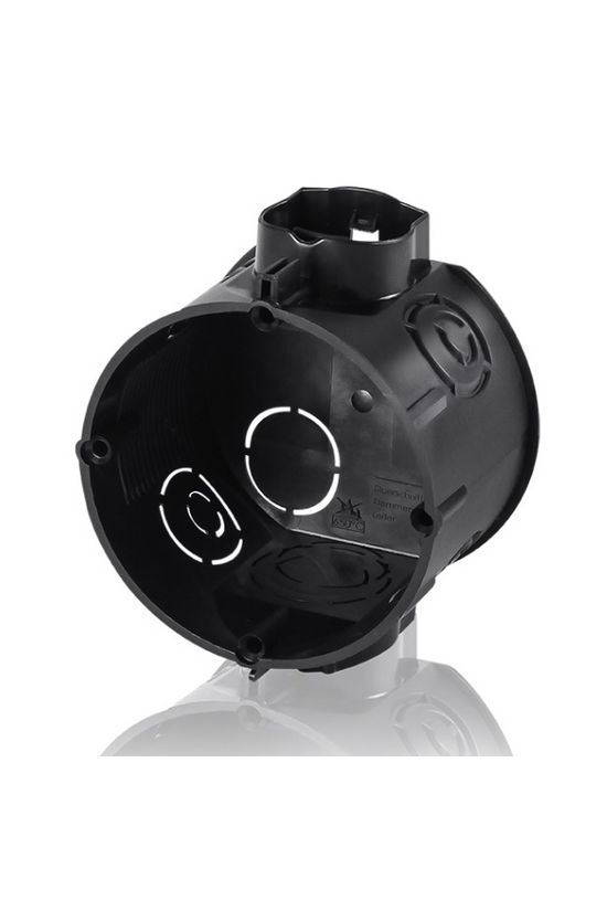 Süllyesztett szerelvénydoboz 1-es kerek 80mm 65mm-átmérő fekete műanyag E106M25 F-TRONIC - 7310129