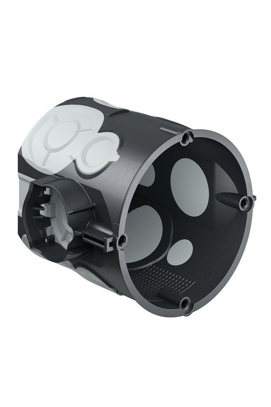 Süllyesztett szerelvénydoboz gumis 1-es kerek 60mm-átmérő műanyag fekete ECON 15 KAISER - 1555-21