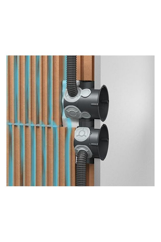 Süllyesztett szerelvénydoboz gumis 1-es kerek 60mm-átmérő műanyag fekete ECON 15 KAISER - 1555-21