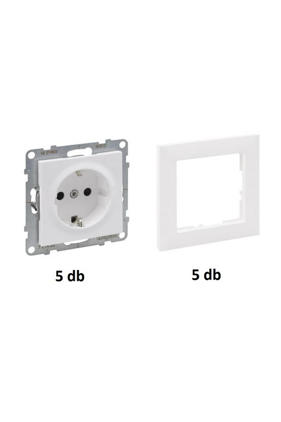 Suno 162 dugalj kerettel multipack 5db-os (5×721120 + 5×721501) földelt fehér LEGRAND - 722120