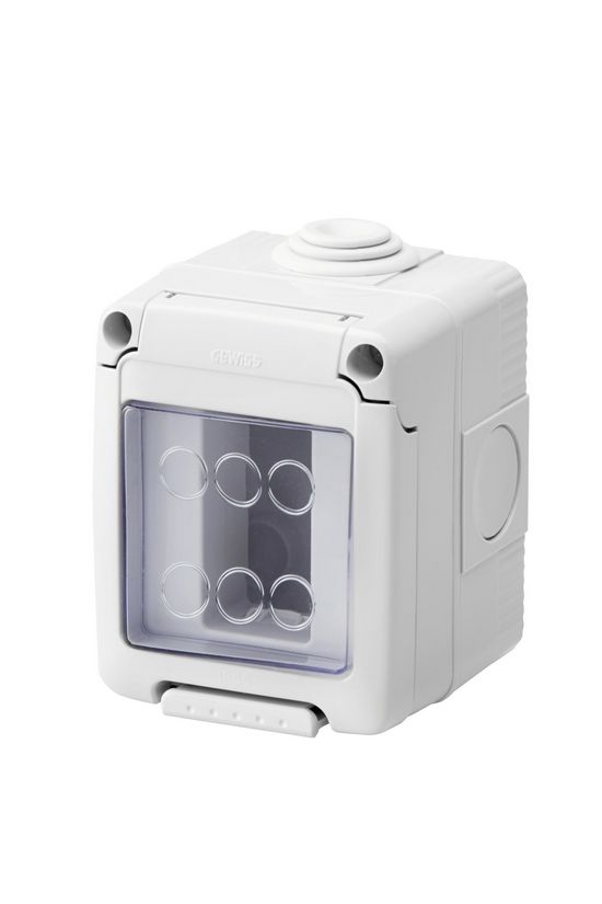 System szerelvénydoboz átlátszó ajtóval 1M 1-egység függőleges szürke műanyag IP55 27Combi GEWISS - GW27041