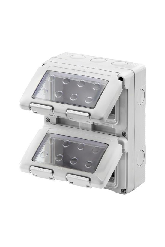 System szerelvénydoboz átlátszó ajtóval 2X4M 2-egység függőleges szürke műanyag 27Combi GEWISS - GW27051