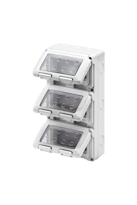 System szerelvénydoboz átlátszó ajtóval 3X4M 3-egység függőleges szürke műanyag 27Combi GEWISS - GW27052