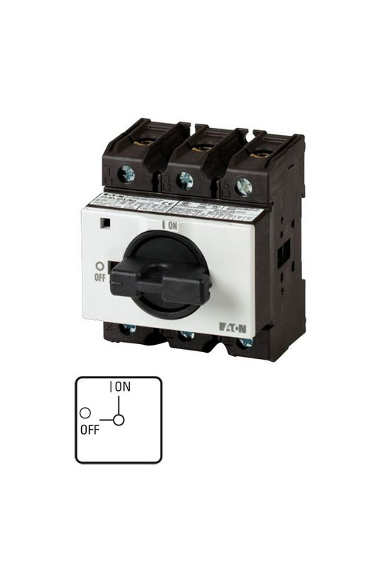 Szakaszoló be-ki kapcsoló 100A 3P 37kW/400VAC-3 sorolható fix fekete P3-100/IVS EATON - 081439