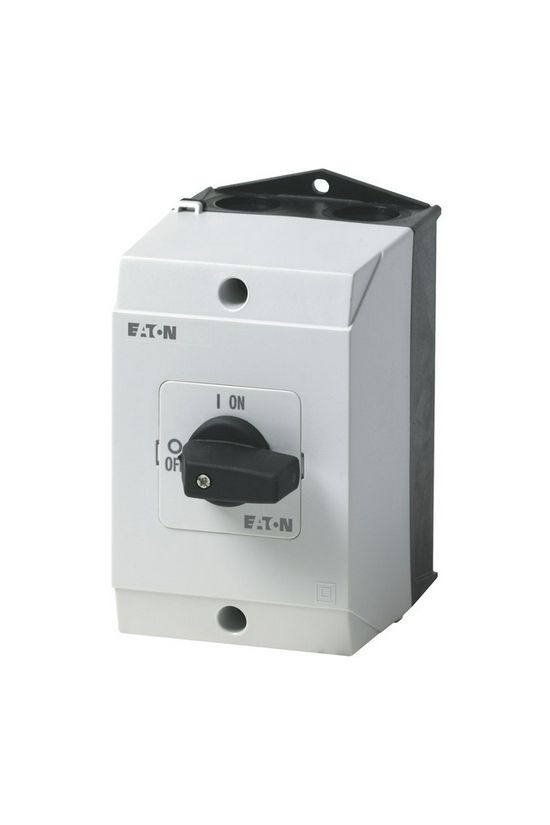 Szakaszoló be-ki kapcsoló 20A 2P 5.5kW/400VAC-3 ráépíthető tokozott fekete T0-1-102/I1 EATON - 207061